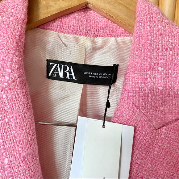 Zara pink tweed double breasted blazer barbie - Picture 9 of 13